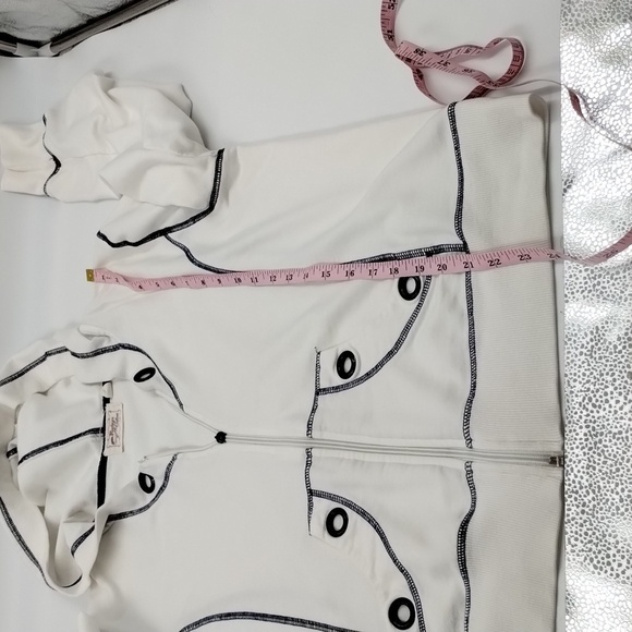 Vintage Cotton women's medium/large 2 piece athletic track suit white/navy trim - Picture 7 of 13